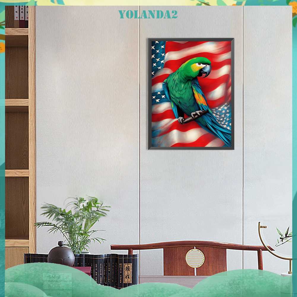 Tranh Đính Đá Kim Cương Toàn Bộ 5D DIY Hình Cờ Mỹ