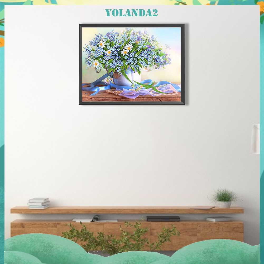 Tranh Đính Đá Kim Cương Toàn Bộ 5D DIY Hình Vẽ Hoa Trang Trí Nhà Cửa