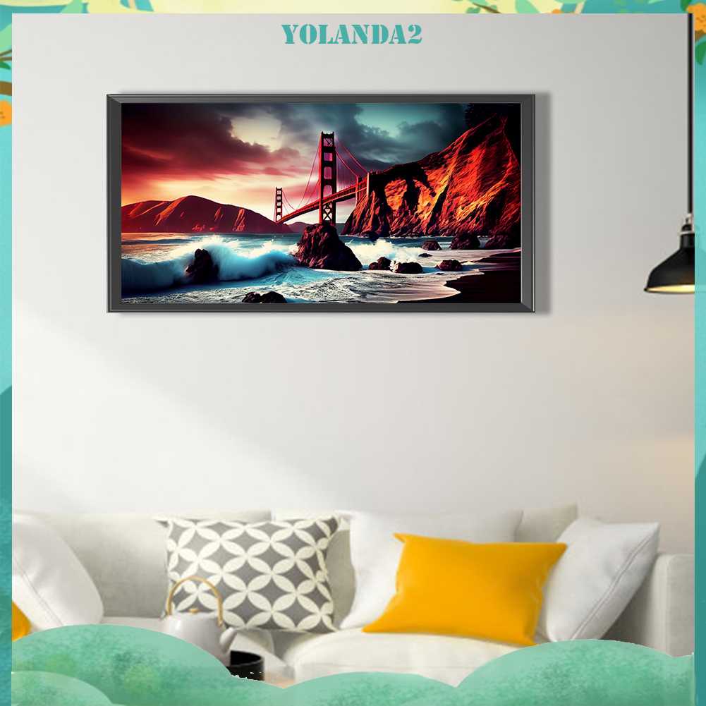 Tranh Đính Đá Kim Cương Toàn Bộ 5D DIY Hình Cây Cầu