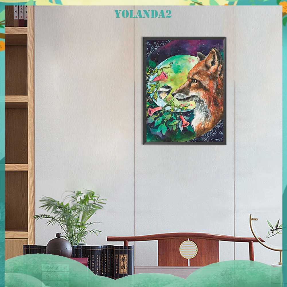 Bộ Tranh Đính Đá 5D Họa Tiết Chú Cáo Độc Đáo DIY Dùng Trang Trí Nhà Cửa