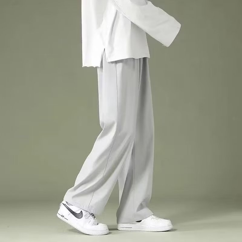Quần Dài Vải Lụa Lạnh Thoáng Khí Nhanh Khô Phong Cách Đường Phố Mỹ Thời Trang Mùa Hè Cho Nam