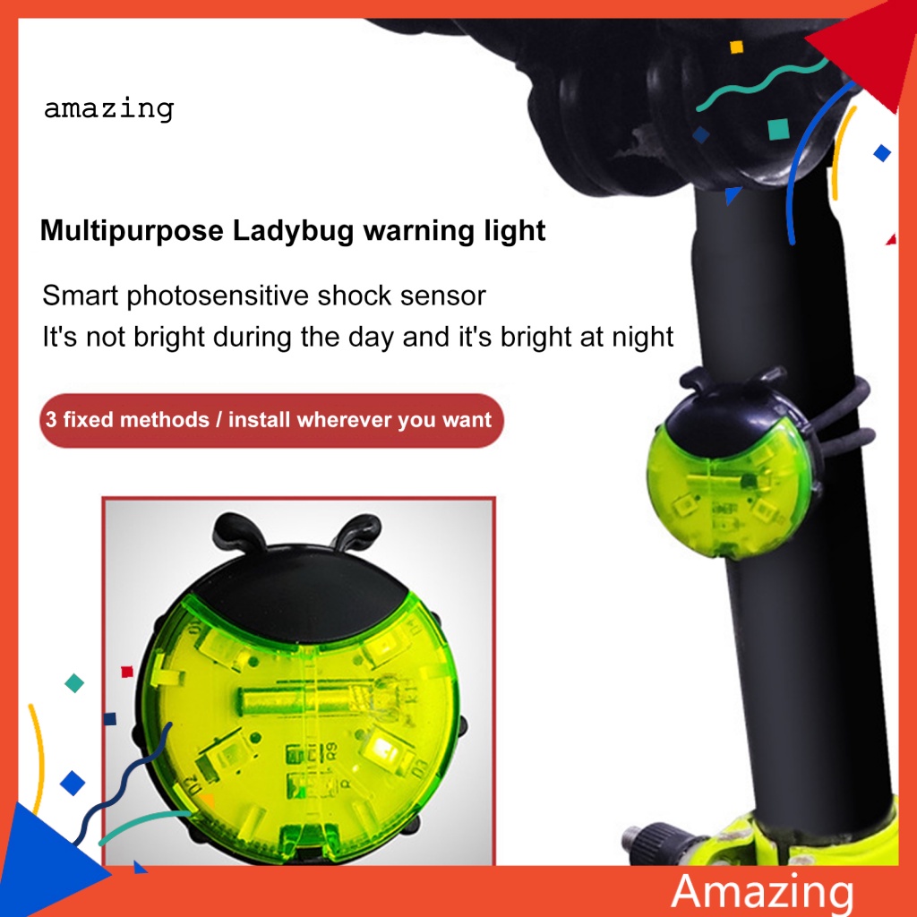 Đèn Cảnh Báo Gắn Bánh Xe Đạp Bằng ABS Hình Bọ Rùa Chống Nước Chống Mòn