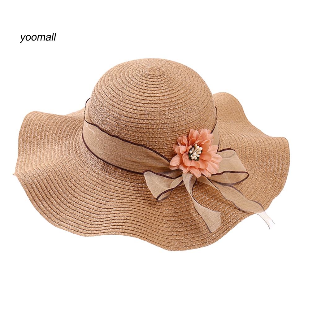 Mũ Cói Rộng Vành Thắt Nơ Xinh Xắn Thời Trang Cho Nữ