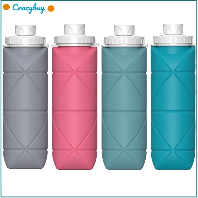 Cr Bình Nước 600ml Có Thể Gấp Gọn Chống Tràn Tiện Dụng Mang Theo Du Lịch Cắm Trại