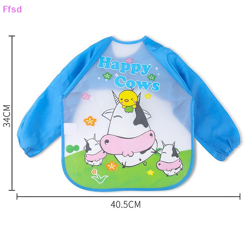{Ffsd} Yếm Ăn Chống Thấm Nước Toàn Diện Tay Áo Dễ Thương Cho Bé Trai Và Bé Gái * Bán Chạy