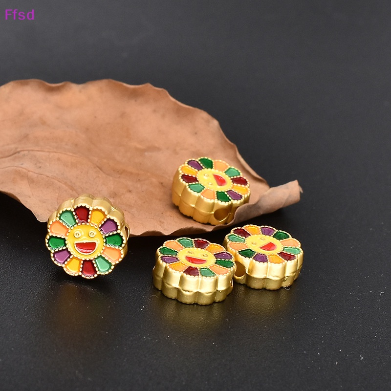 {Ffsd} Set 2 Móc Khóa / Vòng cổ / Túi Xách Tráng Men Dầu Hoa Hướng Dương DIY