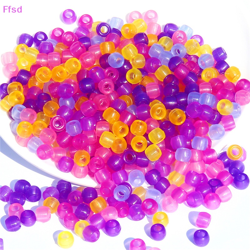 {Ffsd} Set 100 Hạt Xỏ Lỗ Làm Trang Sức Phát Sáng Trong Bóng Tối DIY Nhiều Màu Sắc