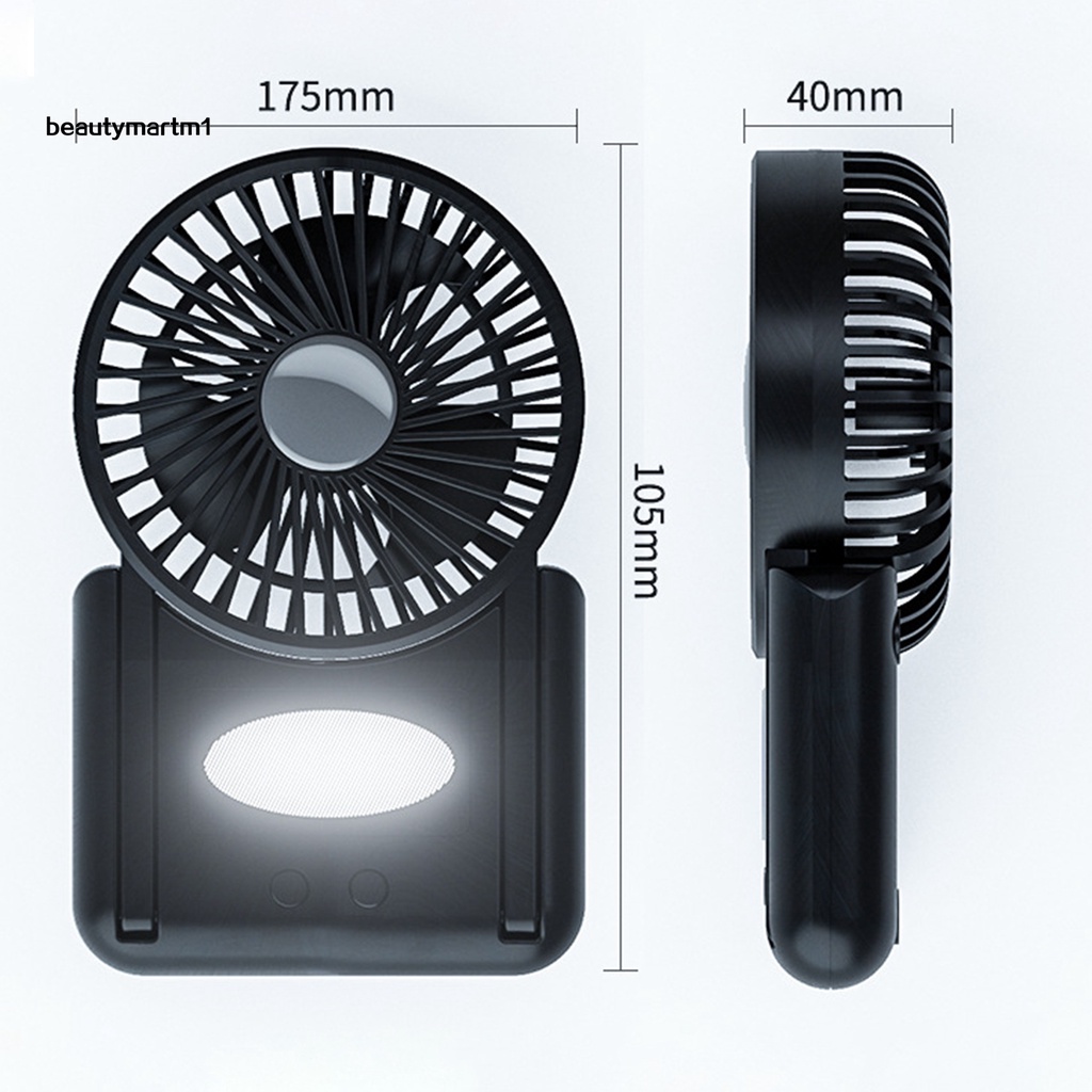 Quạt Mini 3 Tốc Độ Điều Chỉnh 3 Cánh Bằng ABS Kèm Đèn LED Trang Trí Nhà Cửa
