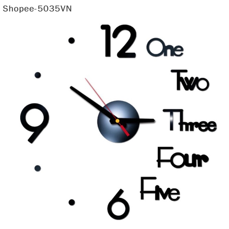 Đồng Hồ Dán Tường Mặt Gương Acrylic Thiết Kế Hiện Đại Sáng Tạo 3D {akindofstar1.vn}