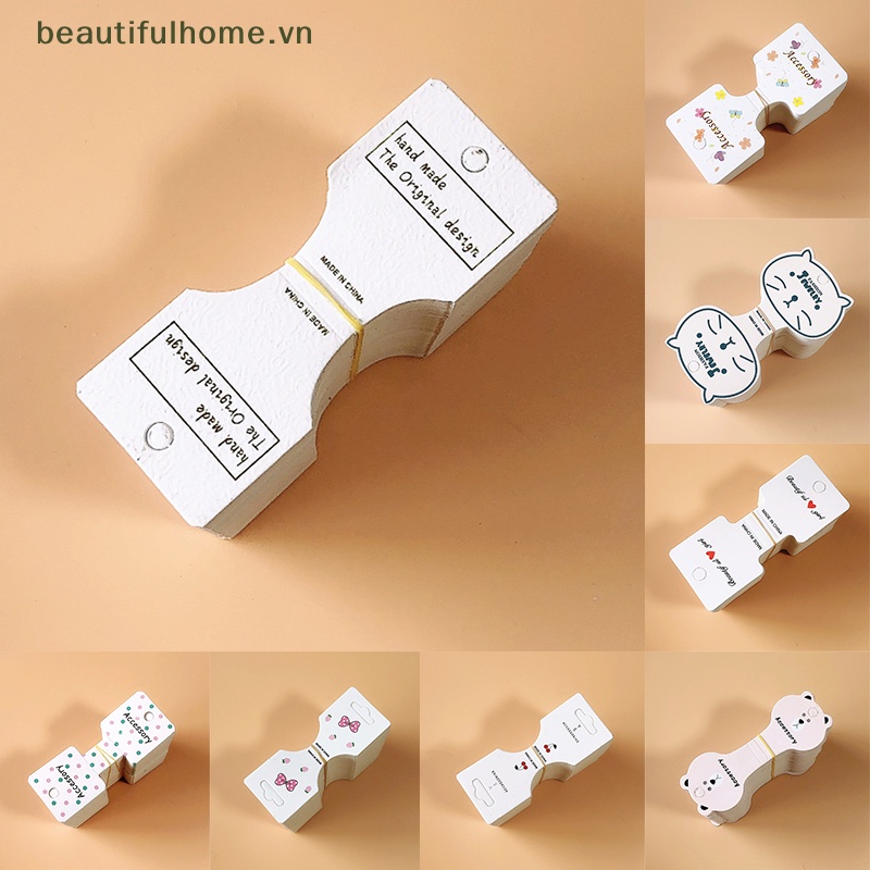 Set 50 Thẻ Giấy Gấp Gọn Màu Trắng Dùng Để Buộc Tóc / Kẹp Tóc Cho Người Lớn Và Trẻ Em