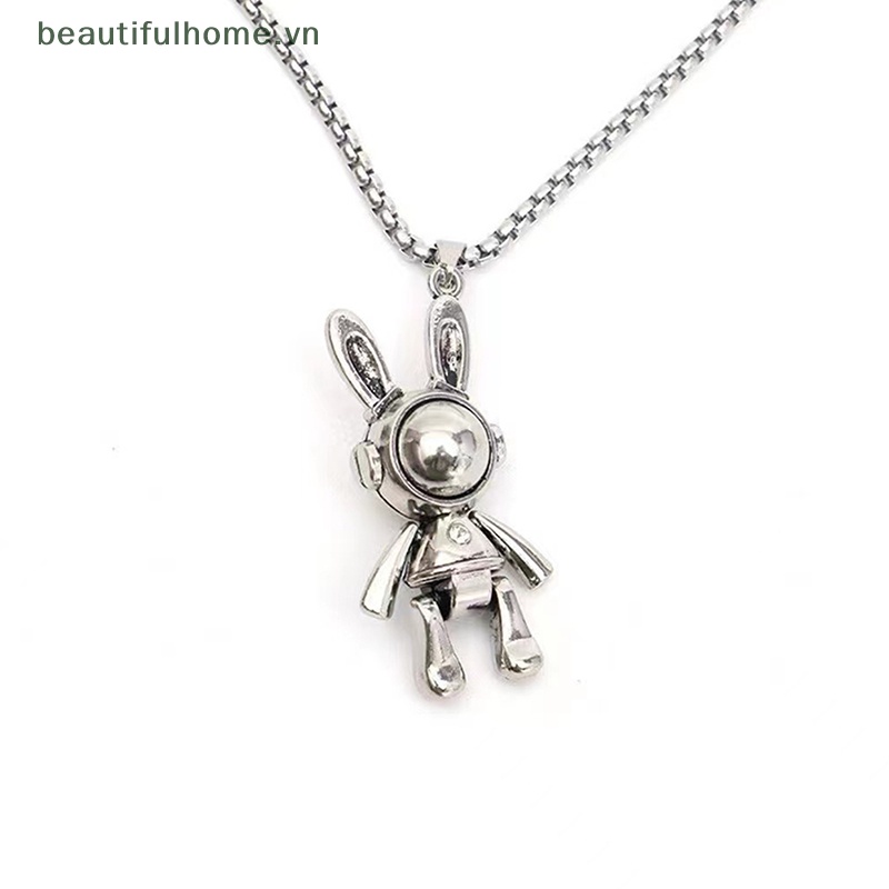 [beautifulhome] Vòng cổ Mặt Hình Thỏ Phi Hành Gia Phong Cách Hip Hop Cổ Điển Cá Tính Dành Cho Nam Và Nữ [beauty]