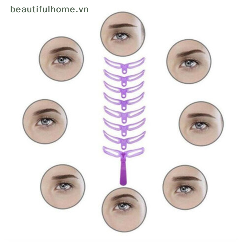 Bộ 8 Khuôn Kẻ Lông Mày Tự Tạo Dáng Tiện Dụng