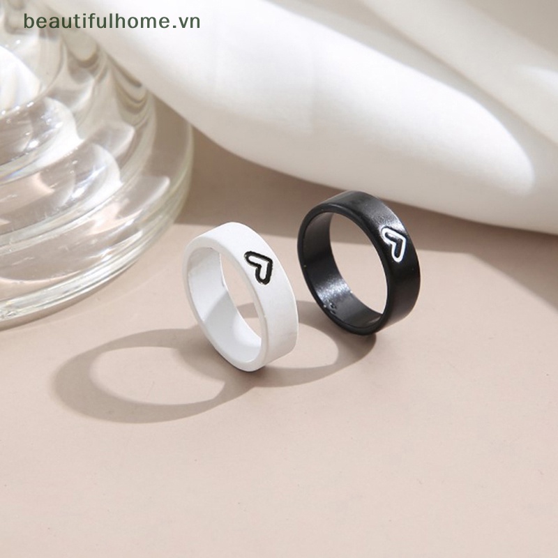 Bộ 2 Nhẫn Cặp Đôi Hình Trái Tim Phù Hợp Làm Quà Tặng Kỷ Niệm Dành Cho Nam Nữ