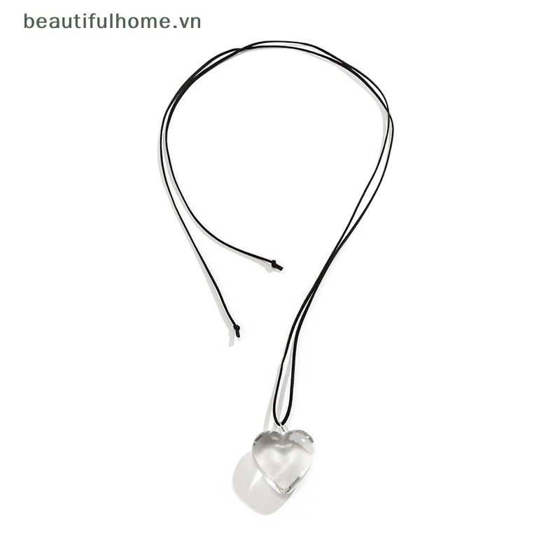 [beautifulhome] Vòng Cổ Choker Nhung Đen Thắt Nút Hình Trái Tim Lớn Thanh Lịch Có Thể Điều Chỉnh Cho Nữ [beauty]