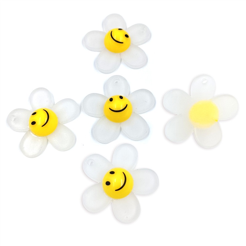 Set 5 Mặt Vòng cổ / Bông Tai Hình Hoa Hướng Dương Bằng Acrylic