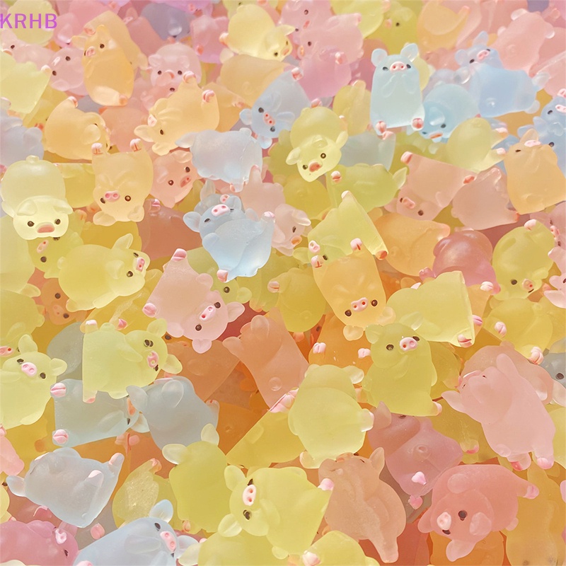 Set 10 Chú Heo Nhựa Dễ Thương Dùng Để Trang Trí Điện Thoại / Sổ Tay Mới