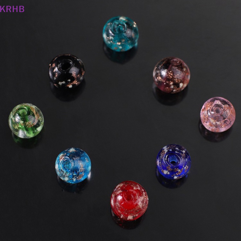 Set 10 Hạt Thủy Tinh Tròn 10mm Phát Quang Dùng Làm Trang Sức Thủ Công DIY Mới