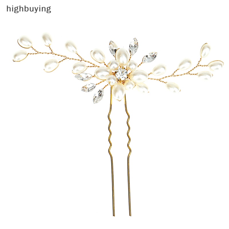 Trâm Cài Tóc Hình Bông Hoa Đính Ngọc Trai Nhân Tạo Đẹp Mắt Cho Cô Dâu