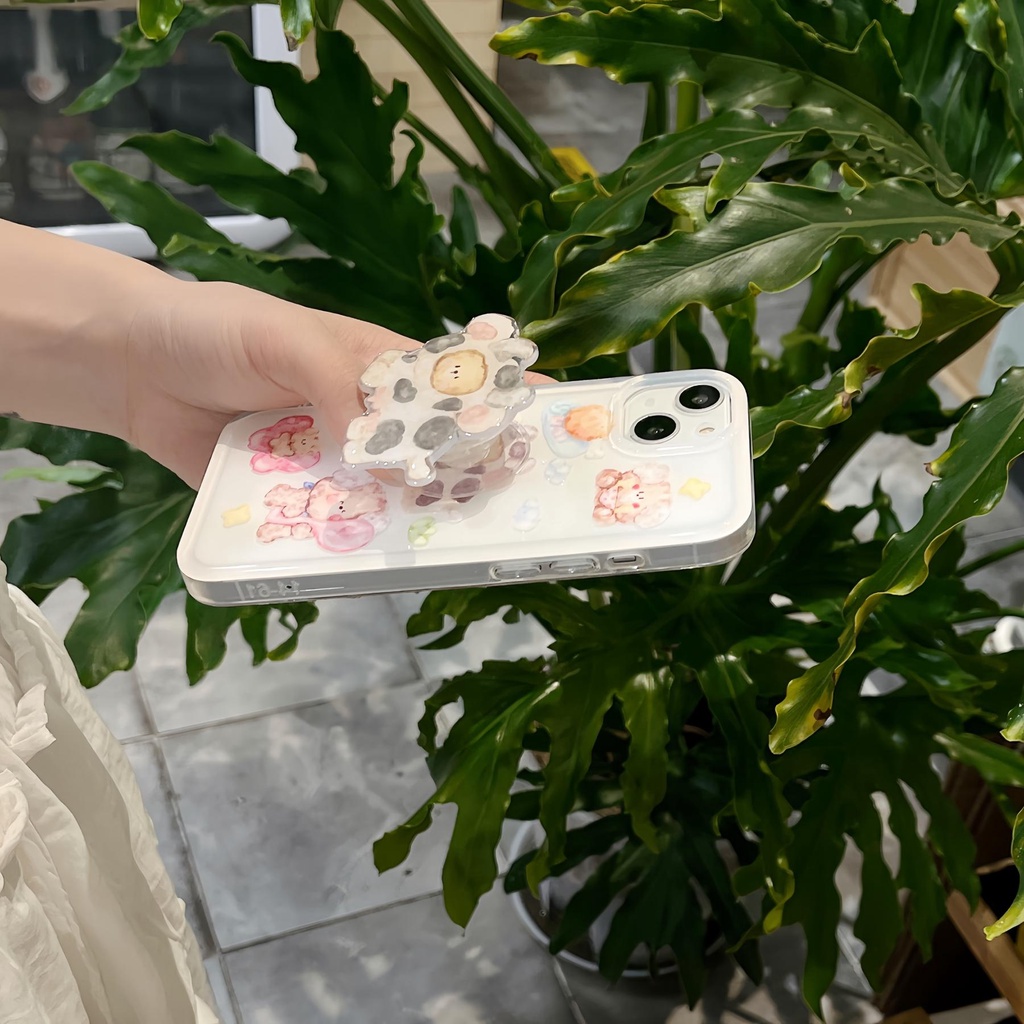 Ốp Điện Thoại Imd Mềm Trong Suốt Hai Mặt Họa Tiết Bò Hoạt Hình Cho iPhone 14 13 12 11 PRO MAX