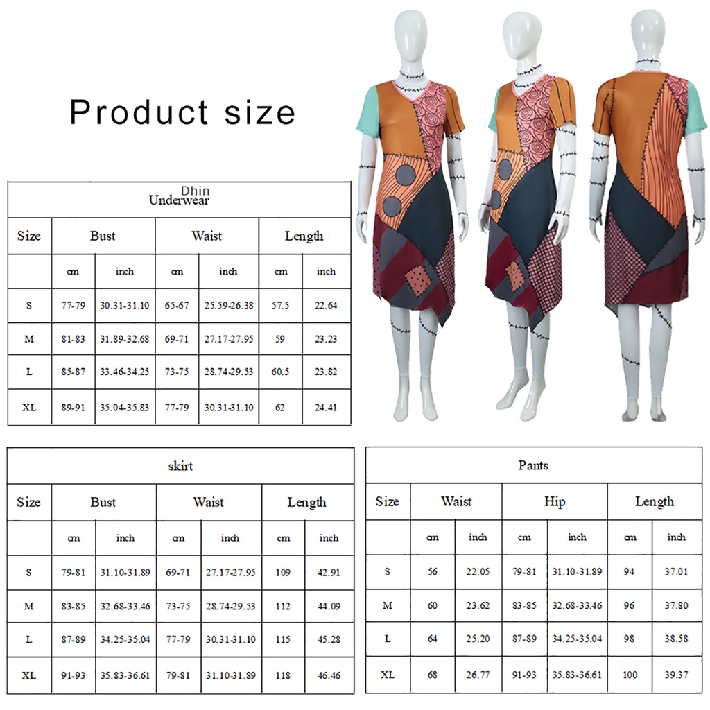 Bộ Đồ Hóa Trang Nhân Vật Sally Skellington Trong Phim The Nightmare Before Christmas Túi Đựng Đồ Dùng Cao Cấp Tiện Dụng