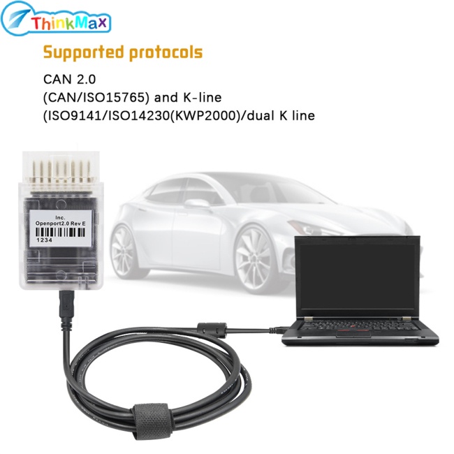 Cáp flash THINKMAX Tactrix Openport 2.0 Ecu chẩn đoán bộ xử lý 72mhz 32-bit tương thích cho Toyota Jaguar Landrover