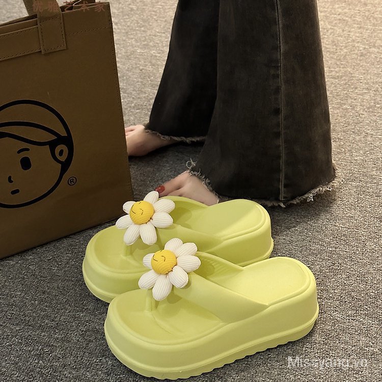 Dép Sandal 7cm Đính Hoa Dễ Thương Thoải Mái Thời Trang Mùa Hè Cho Nữ