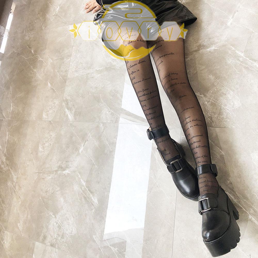 Quần Tất Bằng Nylon Mỏng Trong Suốt Chống Móc Họa Tiết Màu Ngà Cho Nữ