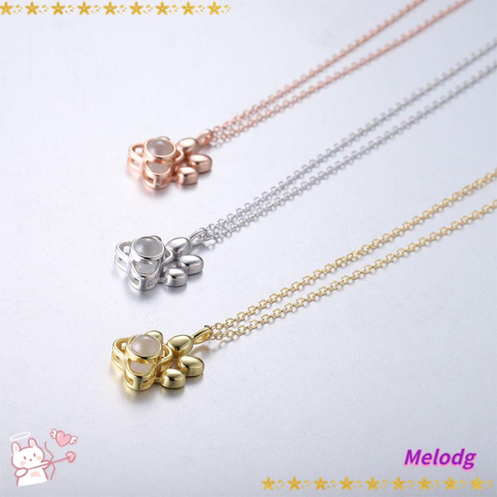 MELODG Vòng cổ / Móc Khóa Hình Dấu Chân Thú Cưng Đáng Yêu