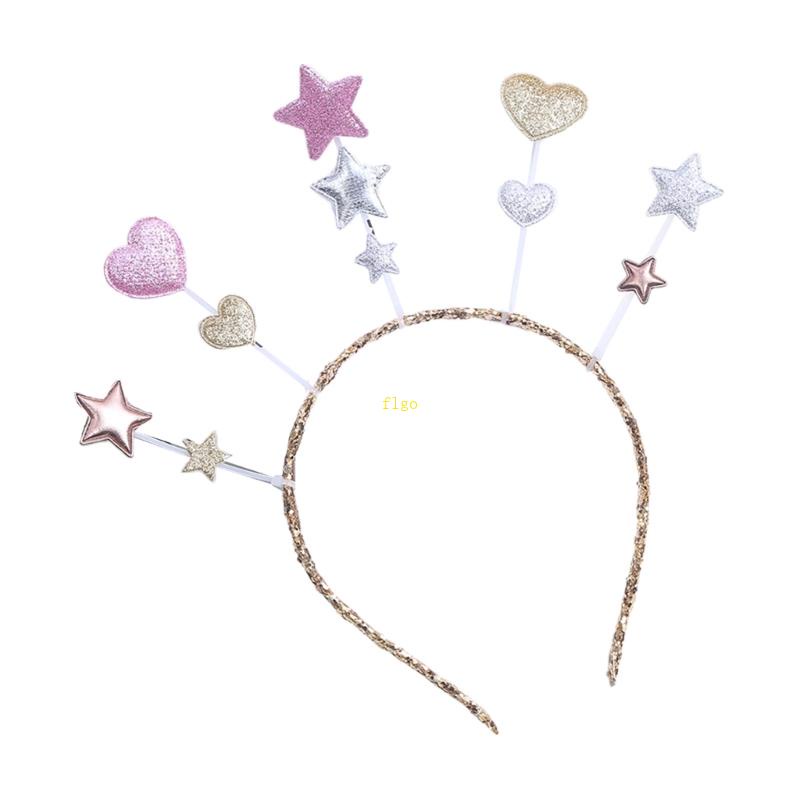 Flgo Băng Đô Hình Ngôi Sao / Trái Tim Đính Kim Sa Lấp Lánh Dành Cho Cặp Đôi