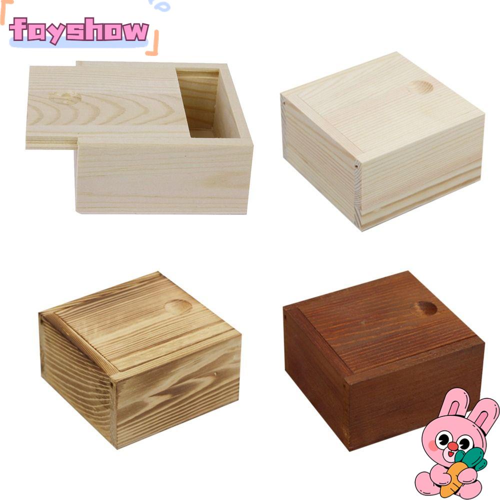 Hộp Gỗ Đựng Thẻ Tự Nhiên Có Nắp Trượt Tiện Dụng