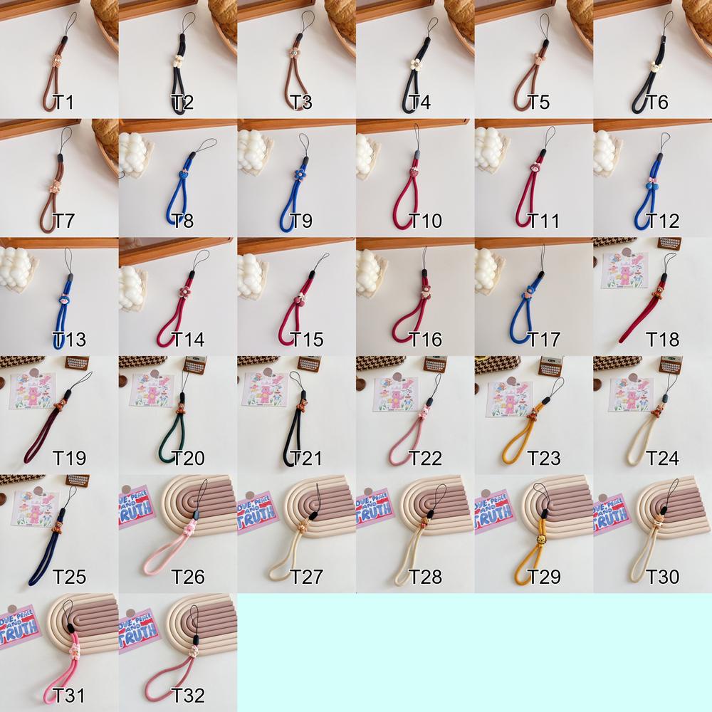 Ốp Điện Thoại Di Động Dạng Nhẫn Ngắn Mặt Hoạt Hình Dễ Thương Đơn Giản Có Dây Đeo Tay Trang Trí Cho