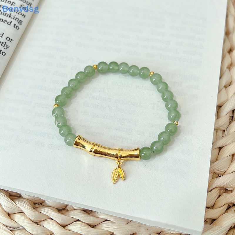 Benvdsg > Vòng Tay Đá Ngọc Bích Hetian Hình Hoa Sen Bằng Tre Thủ Công Phong Cách Cổ Điển Cho Nữ