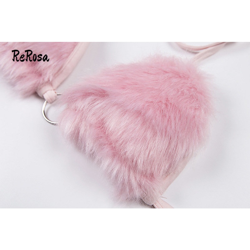 Rerosa Áo Hai Dây Vải Nhung Màu Trơn Cho Nữ