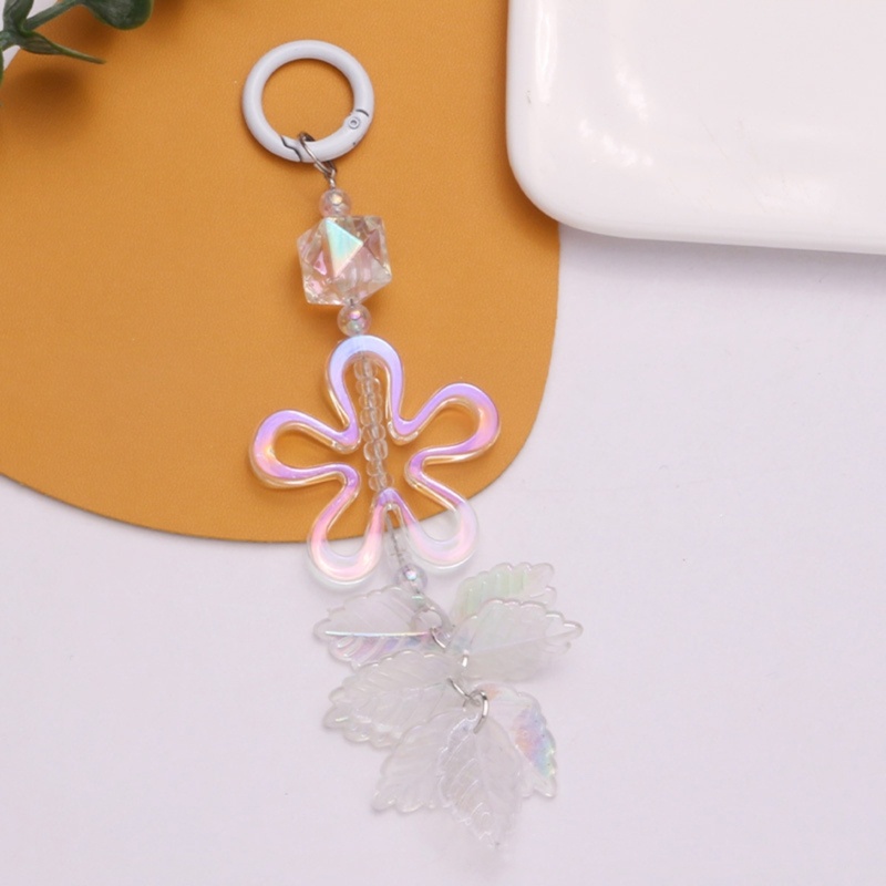 Flgo Móc Khóa Acrylic Rỗng Hình Chiếc Lá Năm Cánh Trang Trí Túi Xách / Xe Hơi