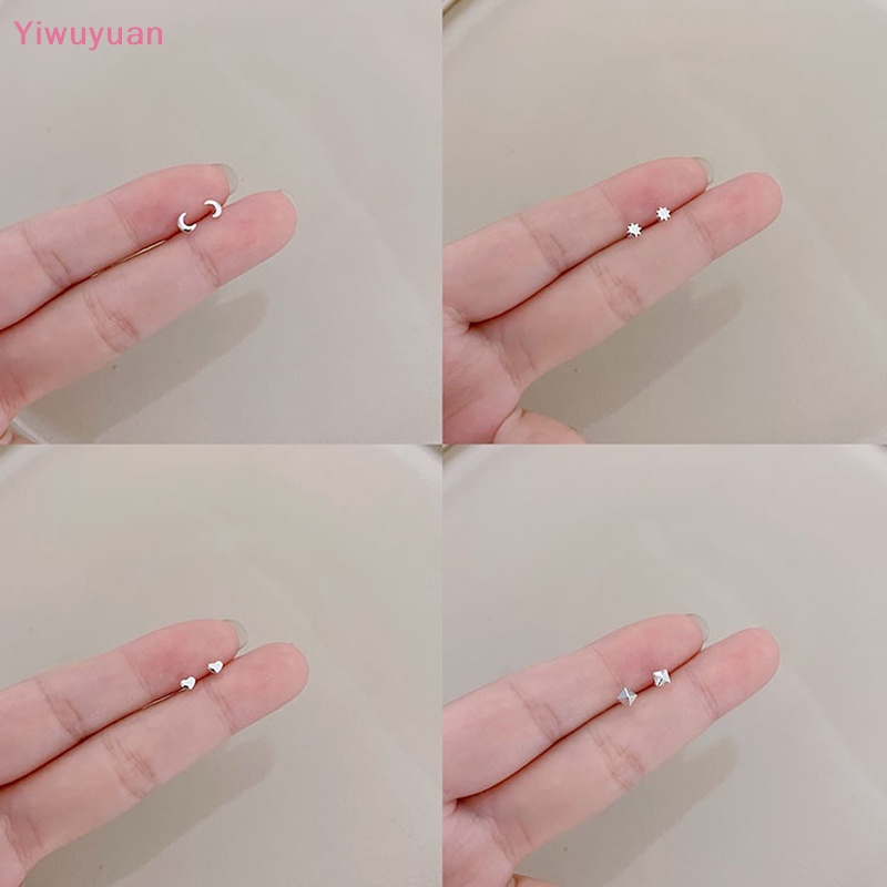 Bông Tai Hình Ngôi Sao / Trái Tim / Mặt Trăng Mini Đơn Giản Thời Trang Dự Tiệc Mới Cho Nữ