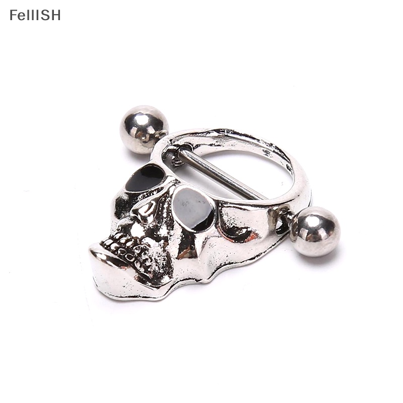 Khuyên Nhũ Bằng Thép Không Gỉ Hình Đầu Lâu 439br