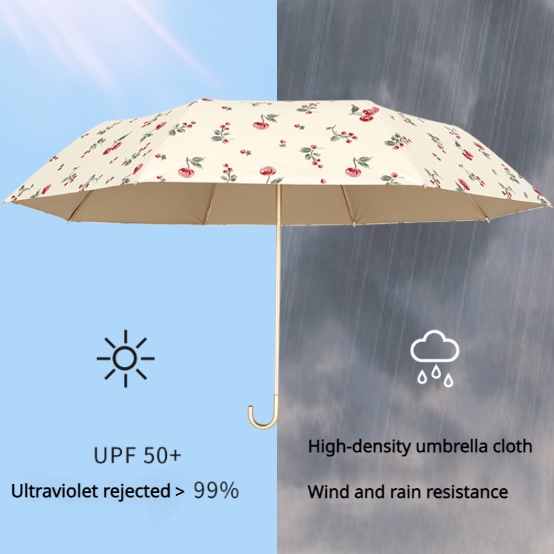 Ô dù nhẹ che mưa nắng màu retro chất lượng