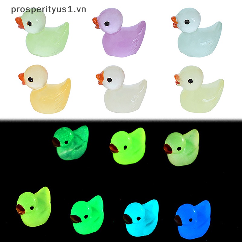 1 [prosperityus1] 5 Chú Vịt Phát Quang Mini Trang Trí Tiểu Cảnh DIY