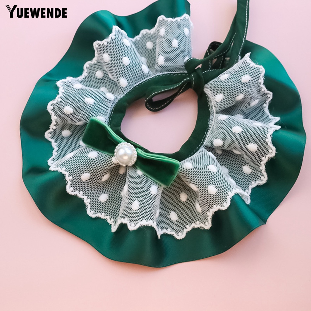 Yq.e Vòng Cổ Phối Ren Đính Nơ Quyến Rũ Tinh Tế Cho Thú Cưng