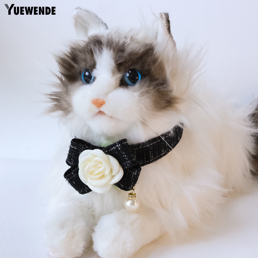 Vòng Cổ Đính Hoa Trà Và Nơ 3D Xinh Xắn Cho Thú Cưng YQ.E