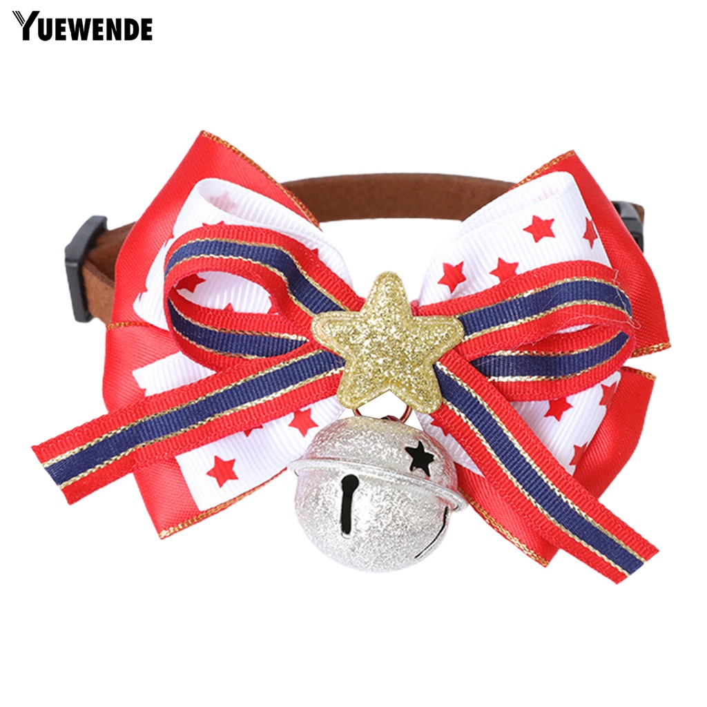 Yq.e Vòng Đeo Cổ Bằng Vải Không Gây Dị Ứng Đính Chuông Trang Trí Giáng Sinh An Toàn Cho Thú Cưng