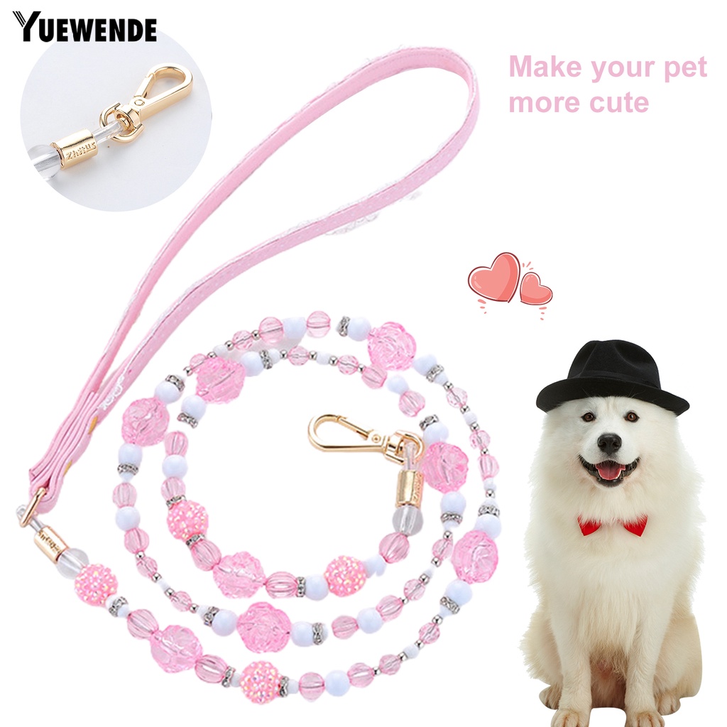 Dây Dắt Thú Cưng Đi Dạo Đính Hạt Pha Lê Giả Chống Rơi Thoải Mái Thời Trang