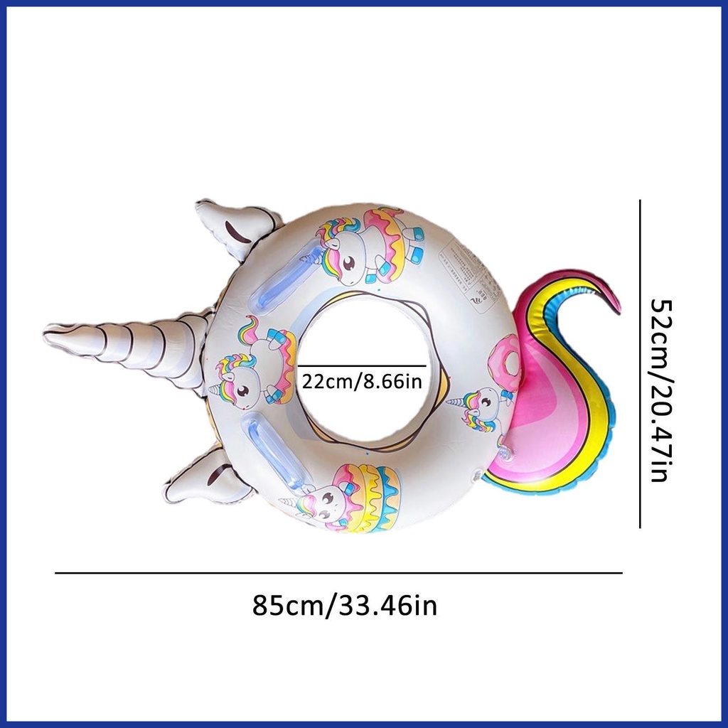 Phao Bơi Bơm Hơi Dày Dặn Hình Động Vật Hoạt Hình Dễ Thương Có Tay Cầm An Toàn Tiện Dụng