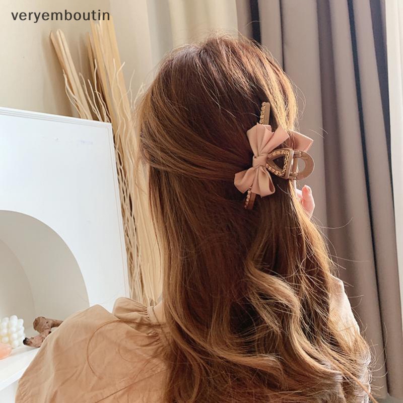 Kẹp Tóc Nơ Lớn Màu Đen Phong Cách Hàn Quốc Thanh Lịch