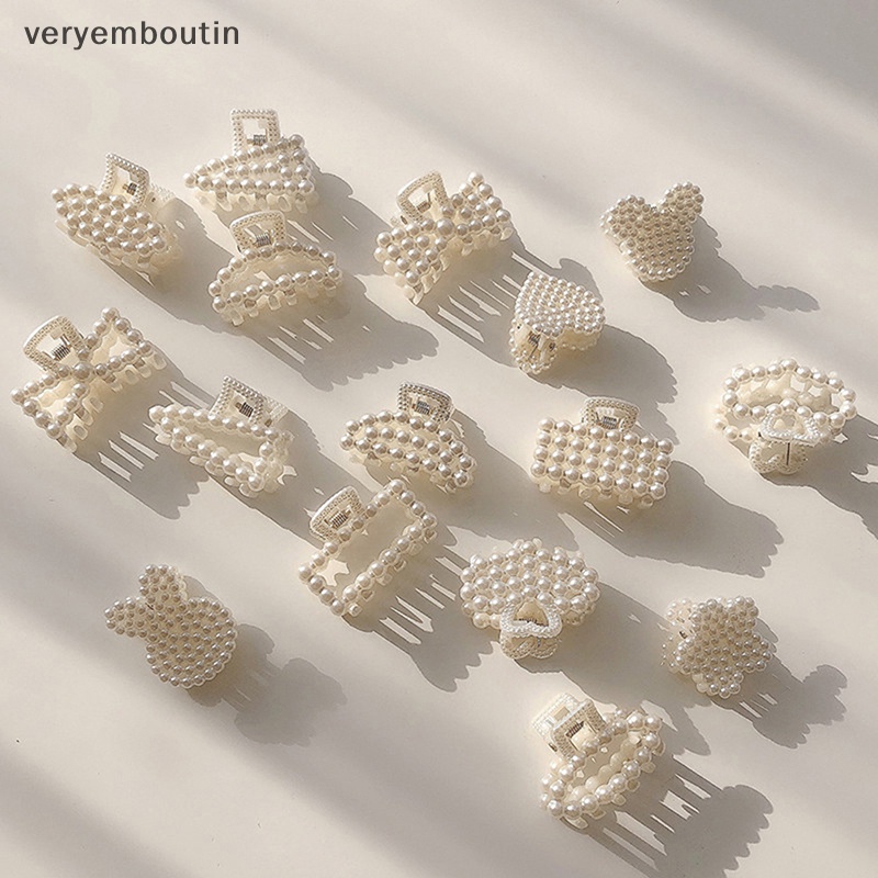 Kẹp Tóc Càng Cua Đính Ngọc Trai Giả Hình Trái Tim Hoạt Hình Dễ Thương Cho Nữ