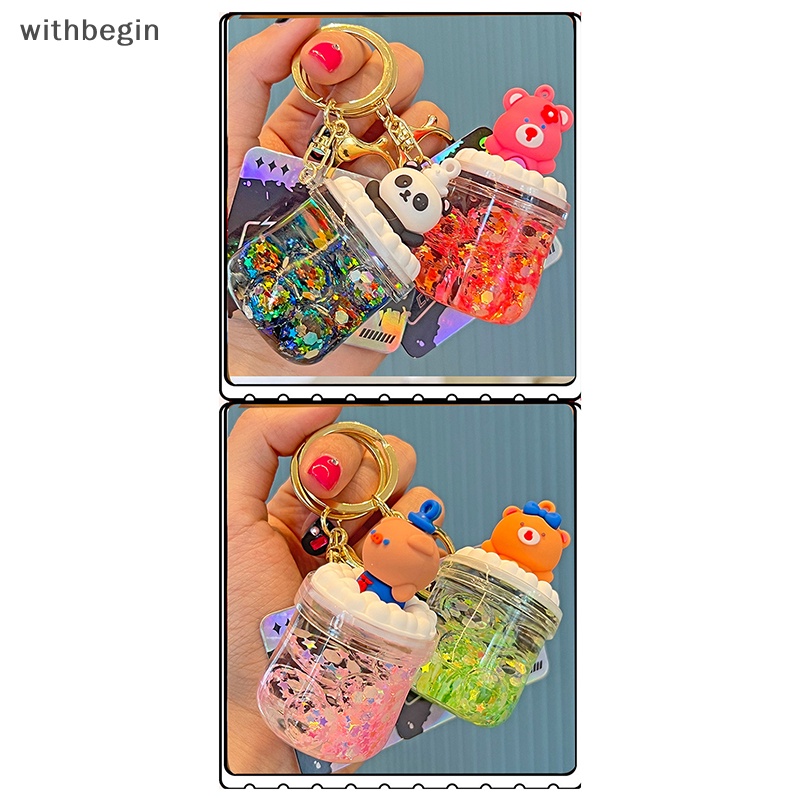 Móc Khóa Hình Gấu Trúc Hoạt Hình Dạng Cát Chảy Dễ Thương