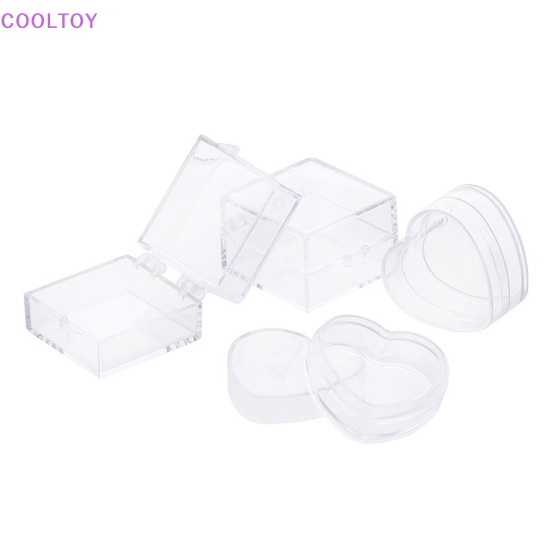 Cooltoy Bộ 2 Hộp Đựng Trang Sức Hình Vuông / Trái Tim Mini Trang Trí Nhà Búp Bê