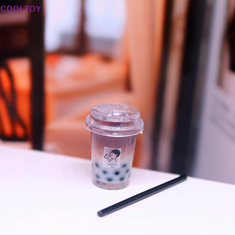 1 Bộ Cốc Uống Nước Trà Sữa Thu Nhỏ 1: 12 Dùng Trang Trí Tiểu Cảnh / Nhà Búp Bê