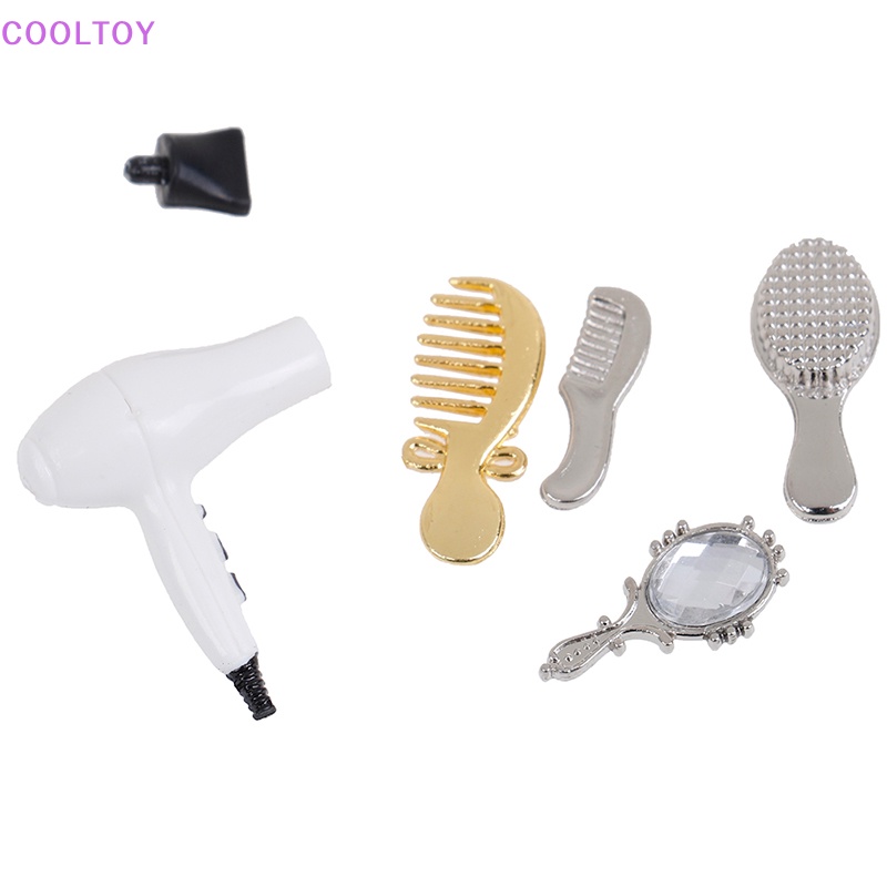 Set 5 Lược Làm Mát / Chải Tóc / Gương Trang Trí Nhà Búp Bê Tỉ Lệ 1: 12