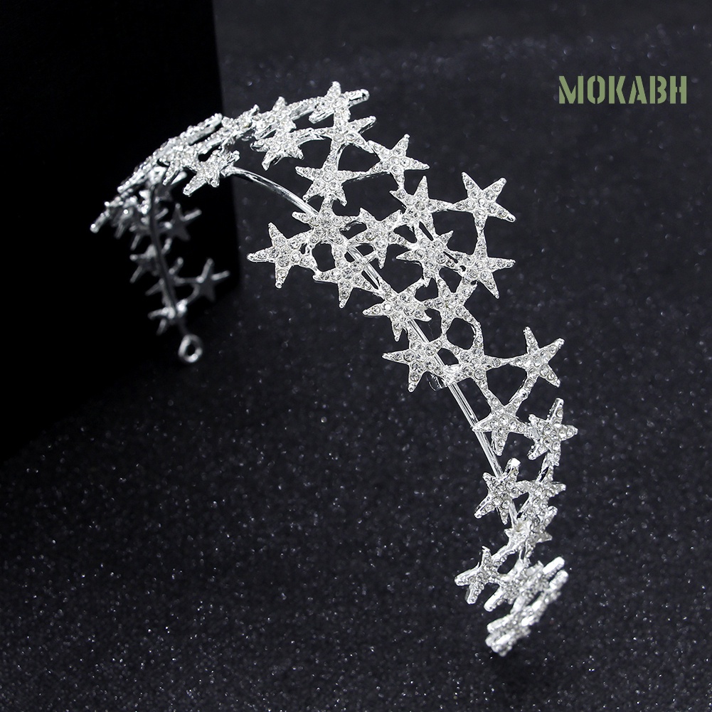 Cài Tóc Hình Vương Miện Đính Đá Lấp Lánh Thời Trang Cho Cô Dâu